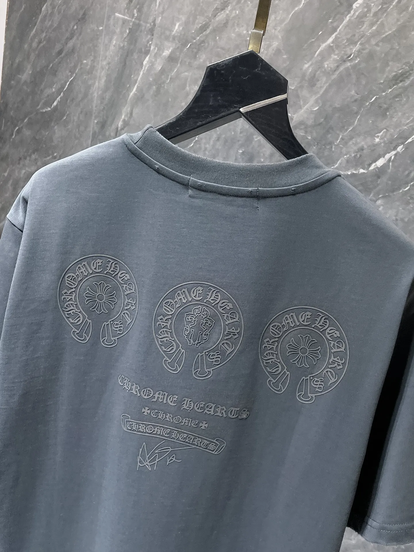 P160 New in summer Chrome Hearts 25ss silicone lettering film version High gram weight environmentally friendly high-quality top-grade fabric 280g heavy-duty horseshoe Sanskrit hand-worn short sleeves counter synchronization 1:1 replica version Recommended colors: black white gray code size: S, M, L, XL